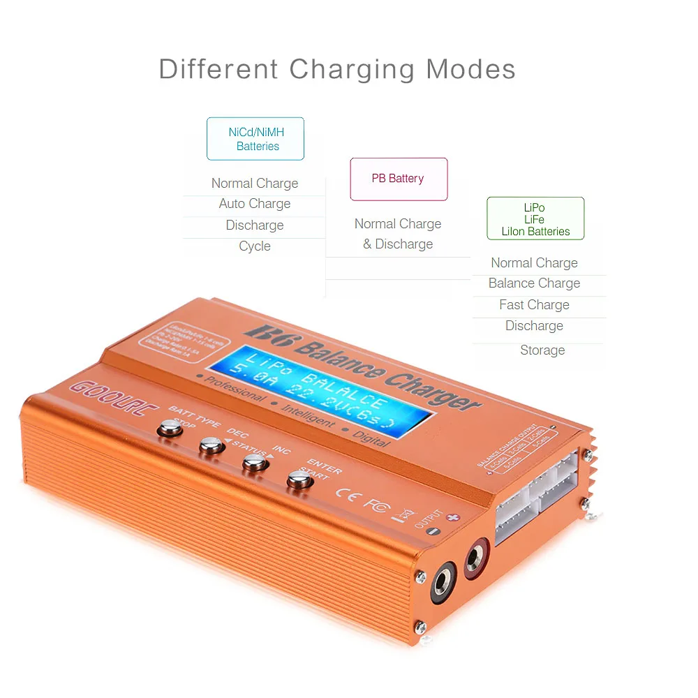GoolRC B6 Mini Multi-functional Balance Charger Discharger for LiPo Battery Lilon LiFe NiCd NiMh Pb RC Battery RC Car Parts Dron (18)