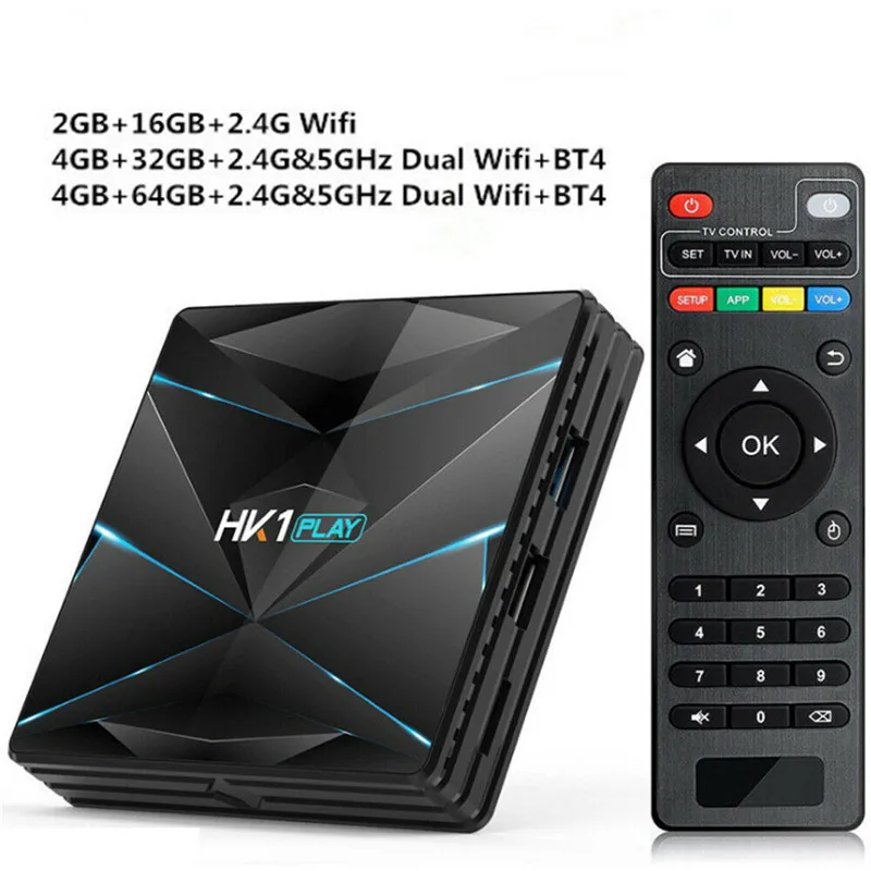 HK1 Plus Android 9,0 Смарт ТВ коробка 2/4+ 16/32/64G S905X2 4 ядра двойной WI-FI 4 K ультра высокой четкости
