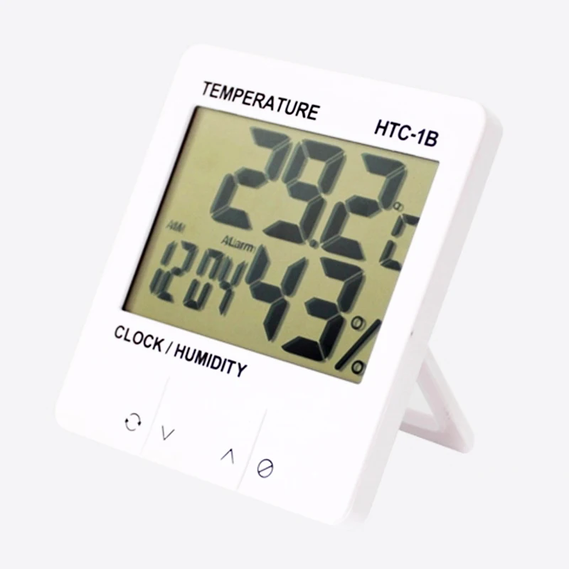 Экскюзив! HTC-1B электронный измеритель температуры и влажности в помещении Цифровой термометр гигрометр Метеостанция Будильник