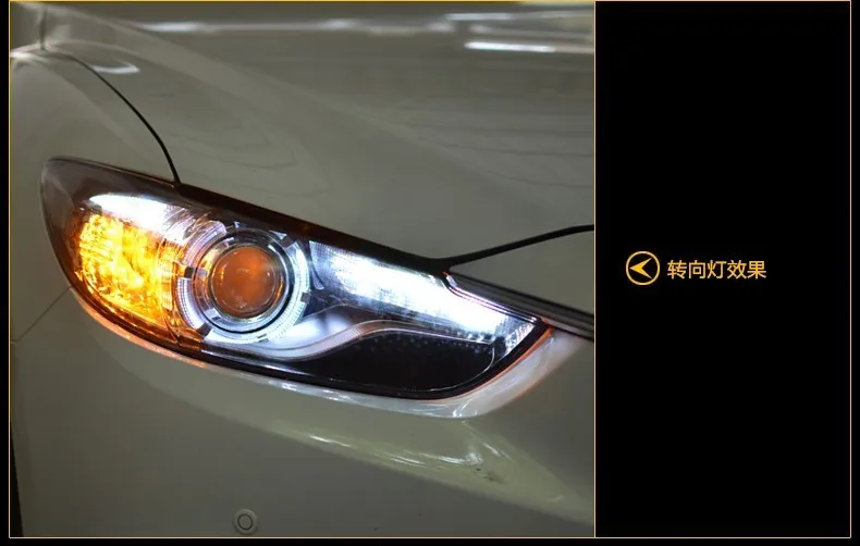 Автомобильный Стайлинг для Mazda 6, фары-, новинка, мазда 6, Atenza, светодиодный фонарь,, DRL, биксеноновые линзы, высокий, низкий луч, парковка