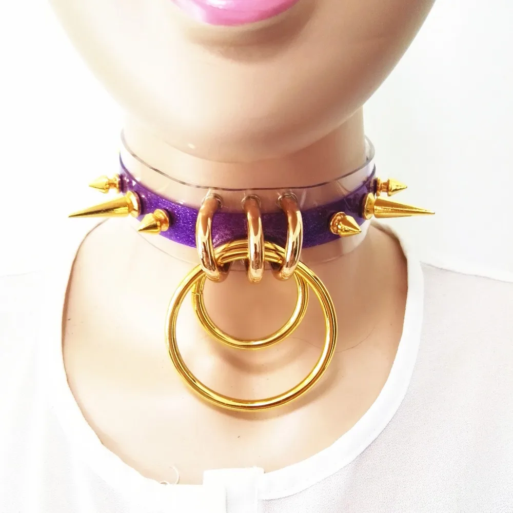 

Fashion Sexy Harajuku punk two layer Choker Necklace Rivets Necklace handmade torque belt