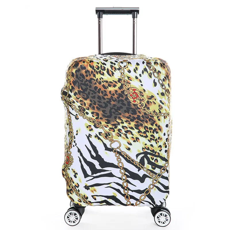 Leopard Elastic Luggage Protective Covers For 18 30 Inch Suitcase Travel Bag Thick Rain Cover