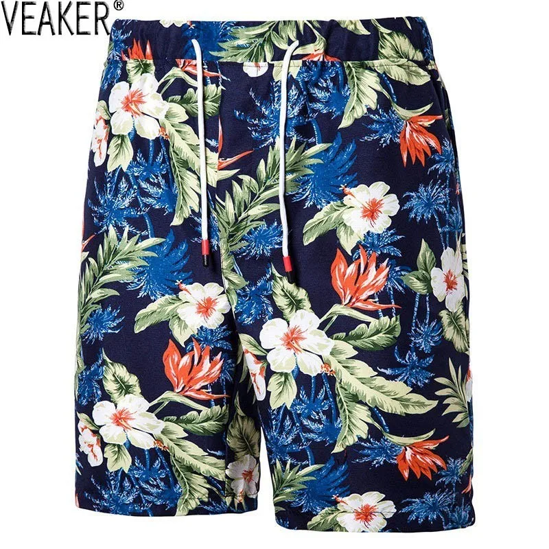 Новые мужские летние повседневные пляжные шорты с цветочным принтом, Мужские дышащие шорты в китайском стиле с цветочным принтом размера плюс M-5XL