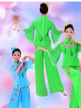 

Usure de la scene chinois Yangko clothes national female Dance wear square dance drum fan dance costume desgaste de la etapa