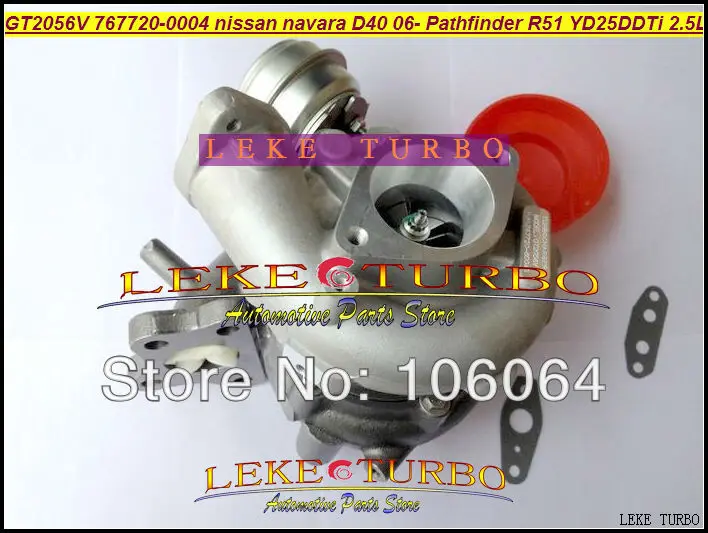 Турбокомпрессор GT2056V 767720-0004 767720 14411-eb70a 14411-eb70c для NISSAN Navara D40 06 Pathfinder R51 YD25 YD25DDTi 2.5L |