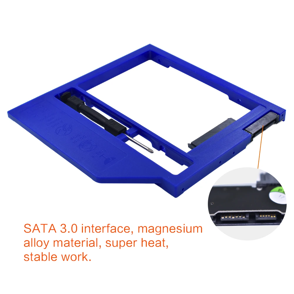 Plastic for Laptop 9mm 9.5mm 2.5''SSD 2nd HDD Caddy 9.5mm SATA 3.0 Adapter DVD Hard Disk Driver Case Enclosure Optibay