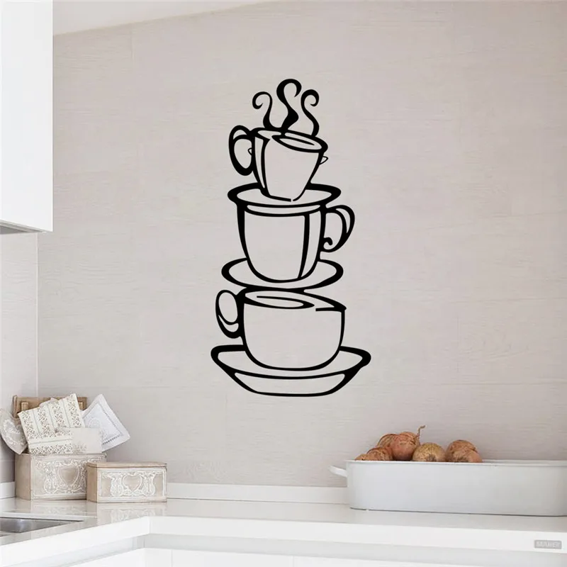 3D koffie креативные чашки muurtattoo самодельные виниловые наклейки для украшения