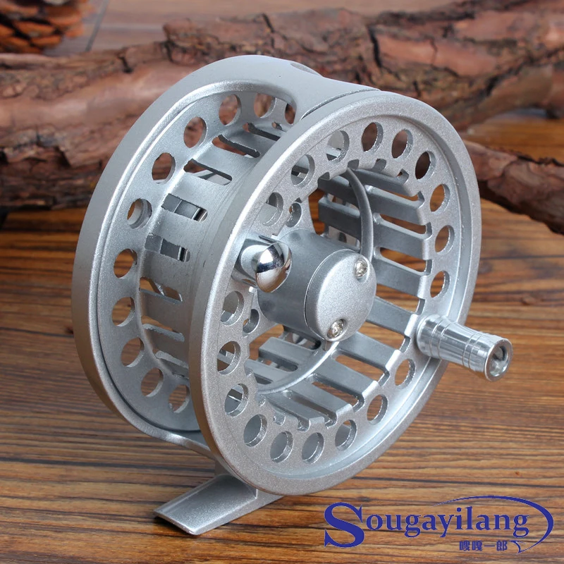 Sougayilang 10* 4cm Aluminum Fly Fishing Reels 5/6 3BB Ultralight Large Arbor Spool Fly Fishing