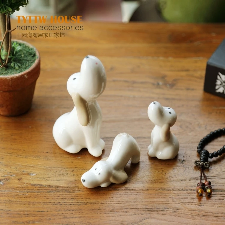 

ceramic Cartoon cute dog figurine home decor crafts room decoration objects ornament porcelain animal figurines birthday gifts