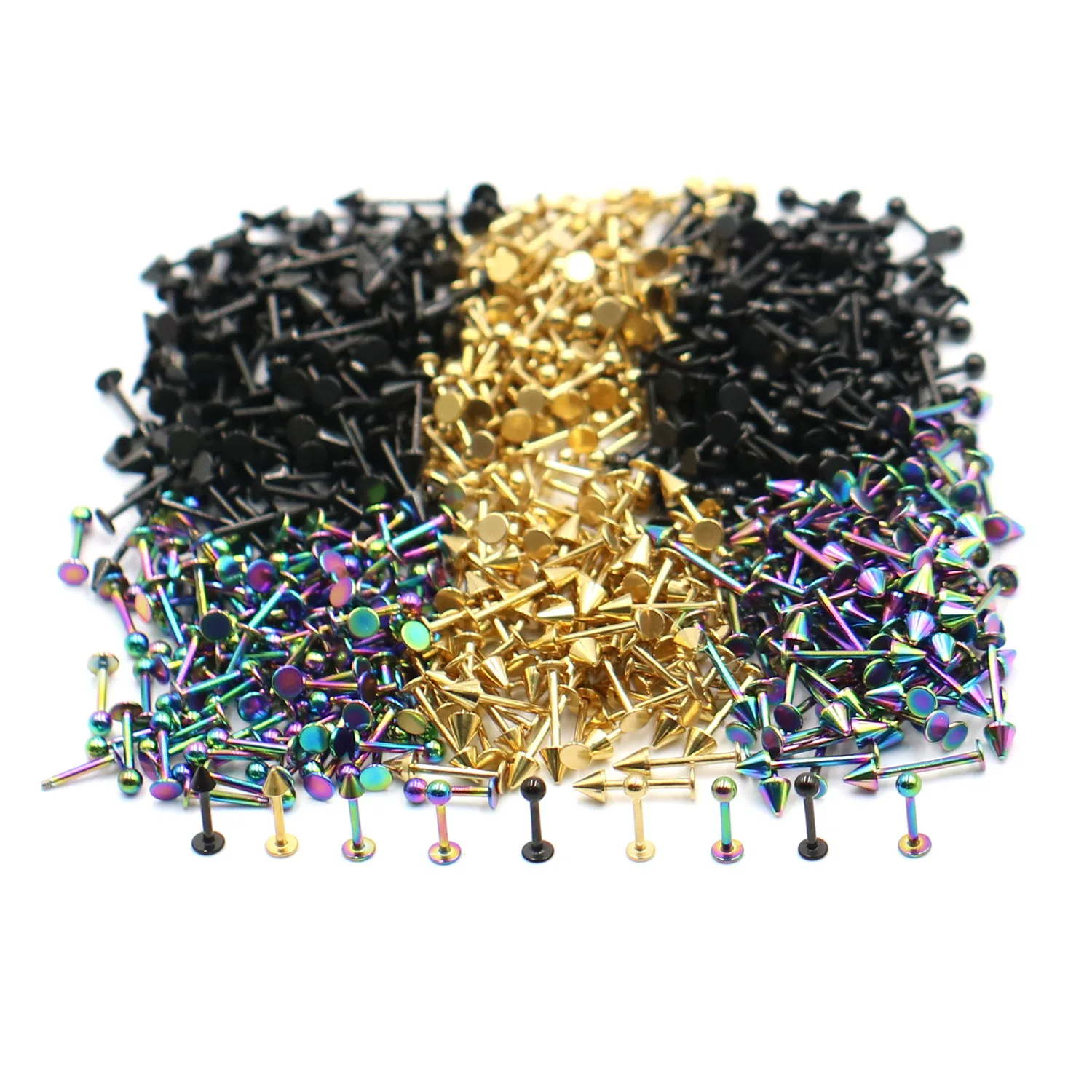 

5pcs/lot 16G Surgical Steel Gold Labret Ring Lip Piercing Ear Cartilage Lip Earrings Piercing Ombligo Ear Piercing Body Jewelry