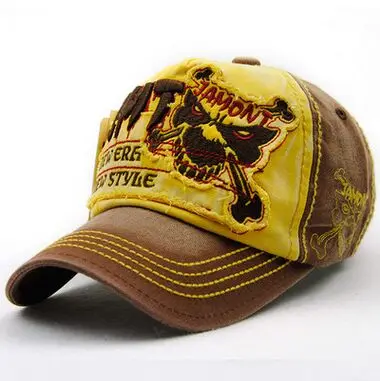 Новинка Летняя мужская мода Gorras Snapback Бейсболка вышивка Волчья кость солнцезащитные шляпы для женщин Casquette - Цвет: Цвет: желтый