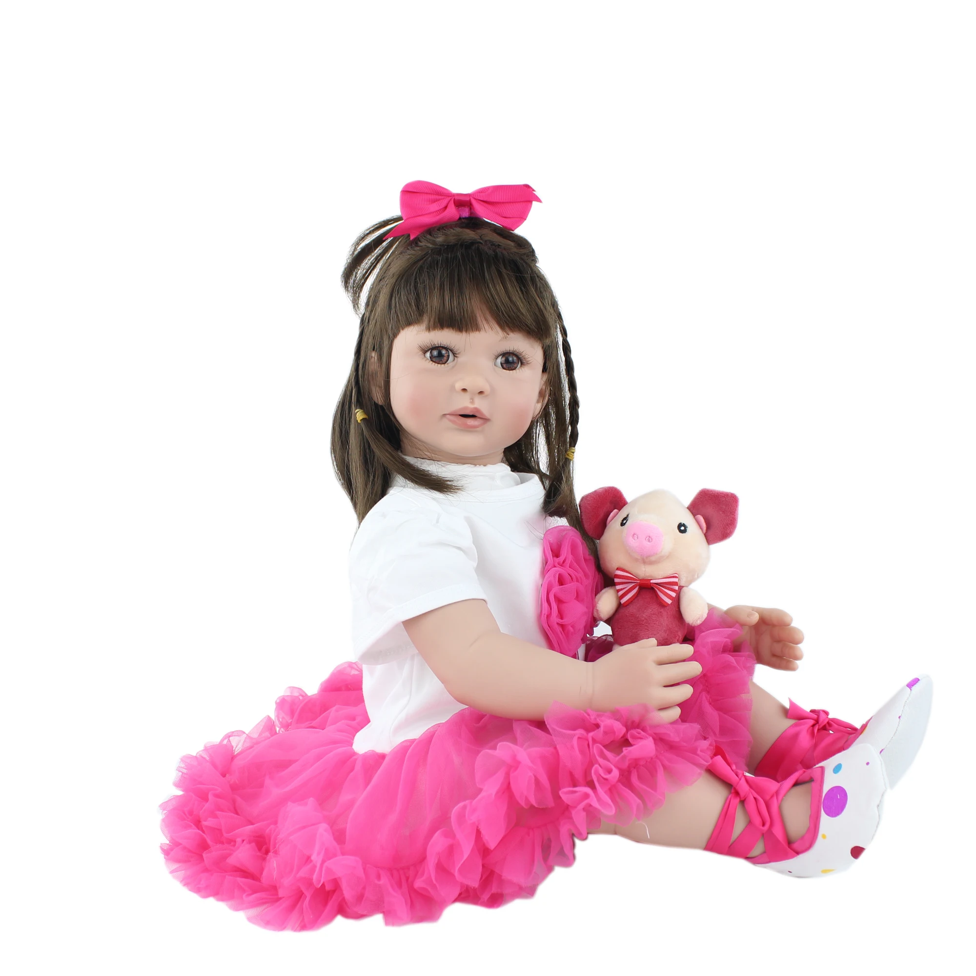 60 см Силиконовые принцессы новорожденные младенцы куклы для детей младенец получивший новую жизнь игрушка для маленькой девочки для детей, детская мода подарок на день рождения игровой домик игрушки