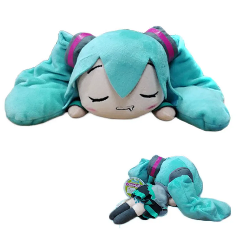 Hatsune Miku Plush Dolls 2019 Smiling Lying Vocaloid Miku Peluche Toys Japan Anime Kids Friends Cosplay Toy Gift 25cm (5)