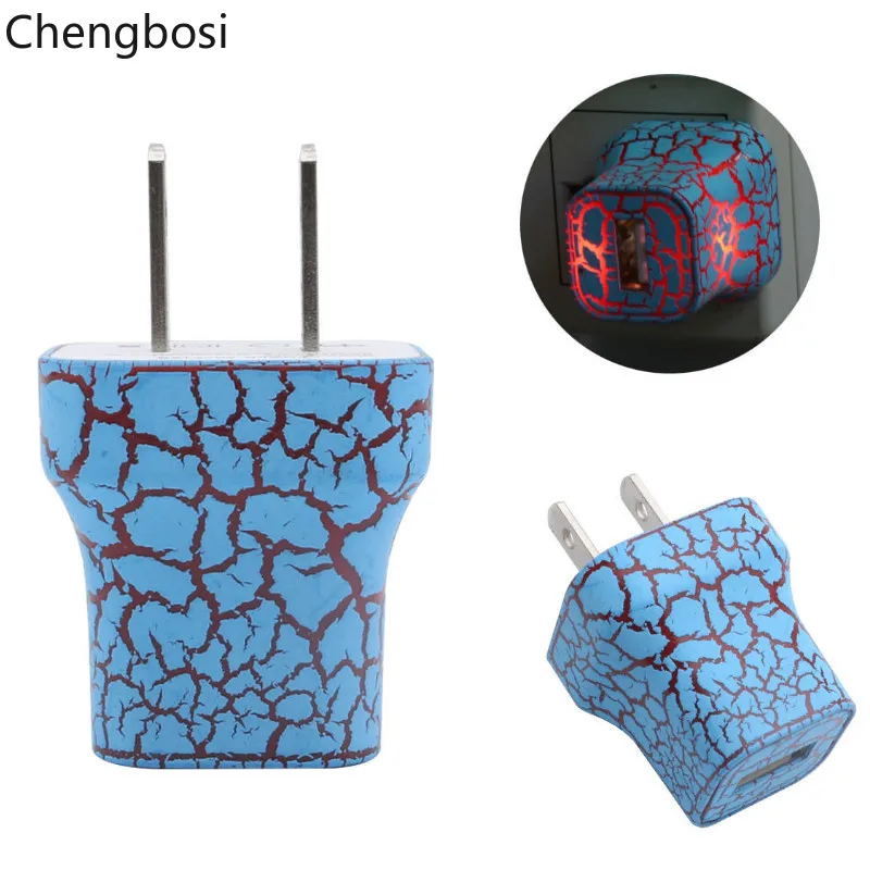 

Universal USB Luminous Charge Travel Wall Charger Adapter Portable EU UK Plug Smart Mobile Phone for IPhone Samsung Tablet