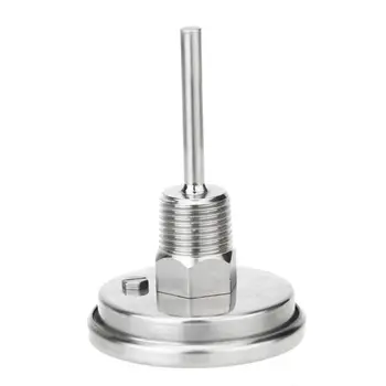 Home Brewing Thermometer Stainless Steel Celsius Fahrenheit Water Distilling Temperature Gauge Bimetal 1/2'' NPT (2'' Stem) 5