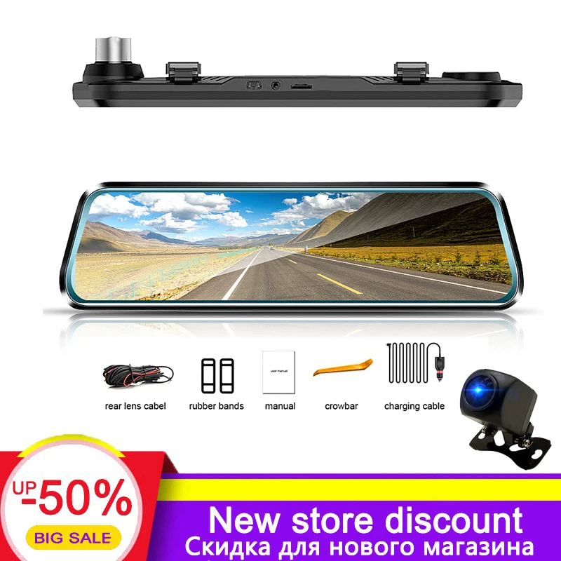 

HGDO Stream Rearview Mirror Dvr dash Camera avtoregistrator 10 IPS Touch Screen Full HD 1080P Car Recorder dash cam Night Vision