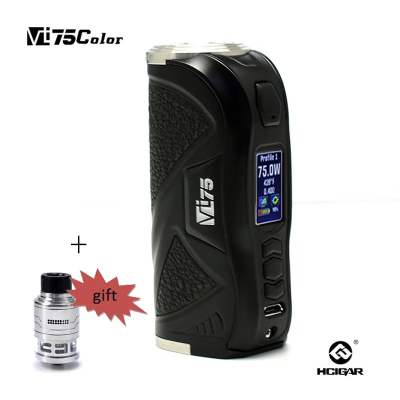 

Original HCigar VT75 Color 75w Box Mod Evolv DNA E-Cigarette Chip New Products Mod Electronic Cigarette Vape Mod
