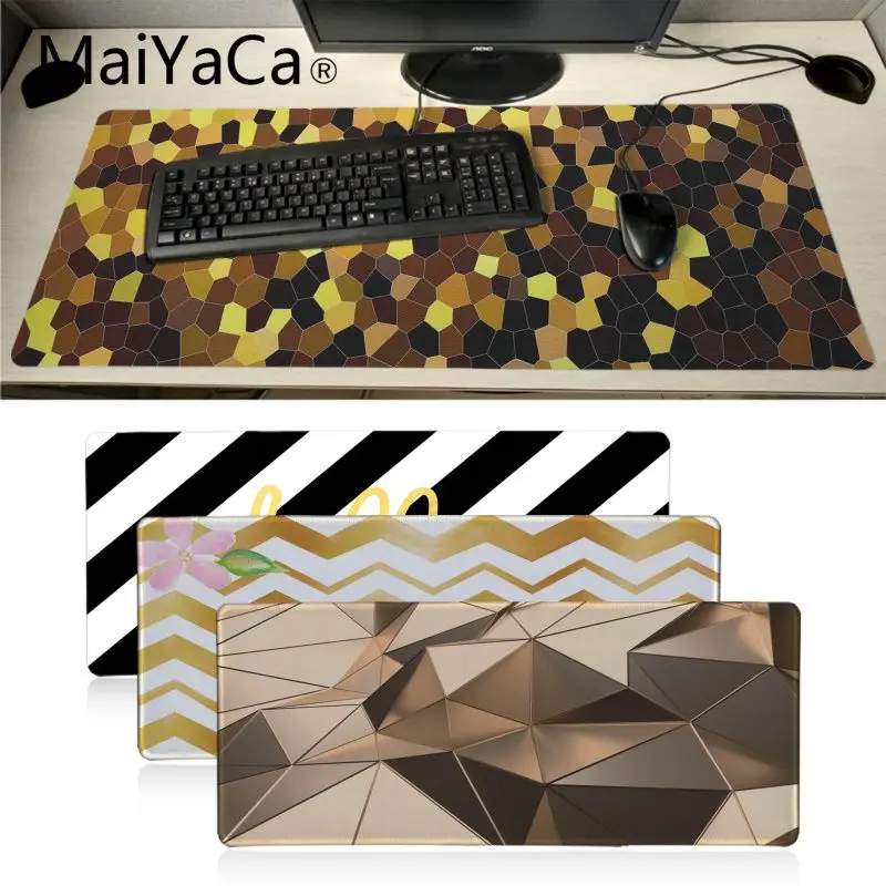 Maiyaca черный и золотой Настольный фон игровой коврик для мыши с закругленными