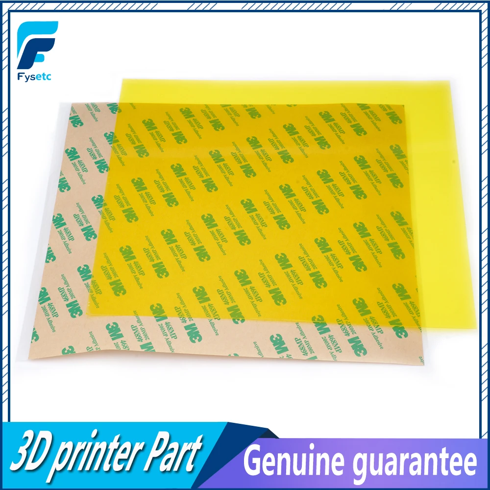 

1pc 220*220*0.3mm PEI Frosted Yellow Cold PEI Sheet with 3M 468MP Adhesive Polyetherimide for Wanhao i3 Anet A8 A6 Ender-3