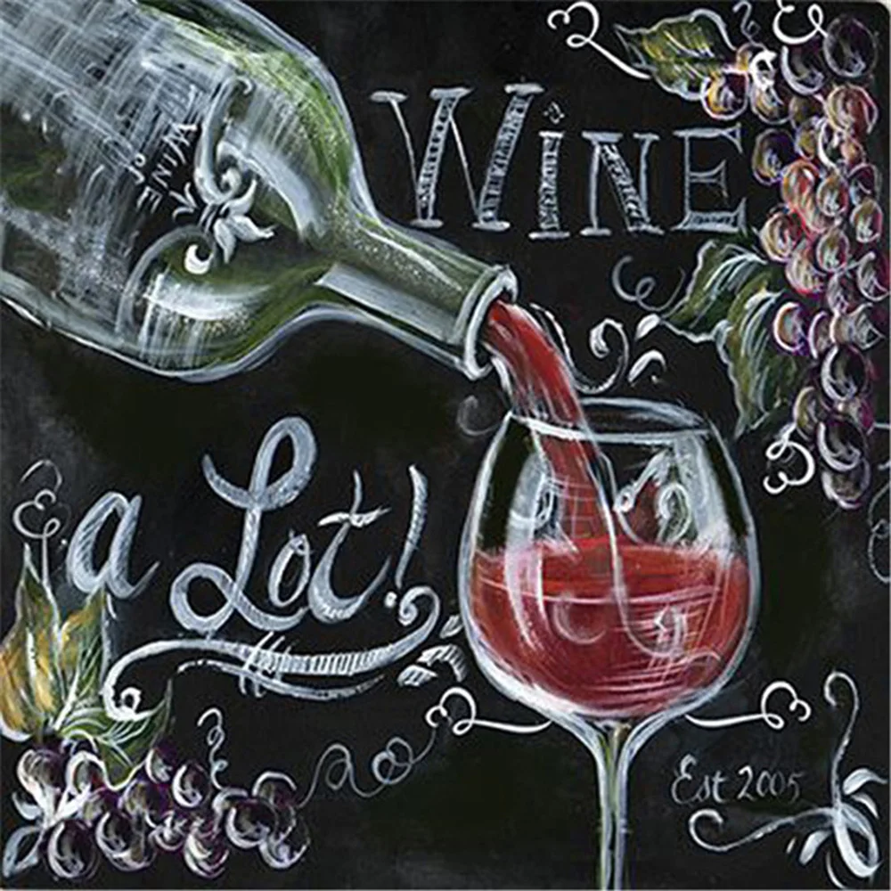 

DIY 5D Diamond Painting Wine & Text Words Cross Stitch Mosaic diamond embroidery Needlework Patterns Rhinestone paintings