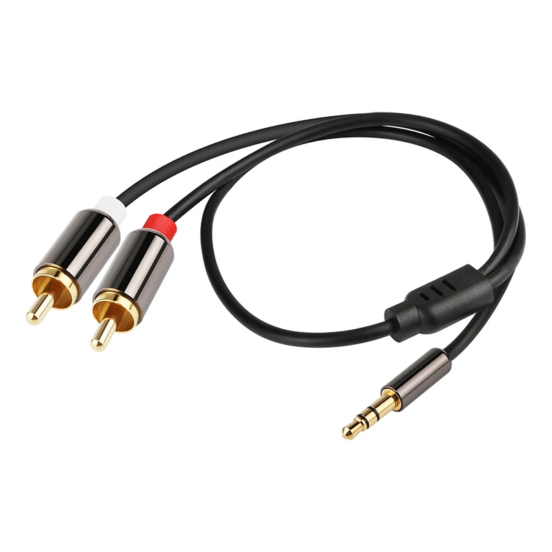 YUNCLOUD 3.5mm Jack Male to 2 RCA Male Audio Aux Cable for Amplifier Phone Headphone Speaker Car Audio Cable