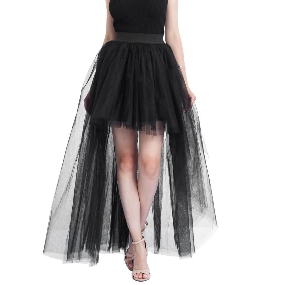 

NEW Women Summer Skirts Solid Mesh Tulle Princess Mesh Bubble Skirt Daily Party Casual beach Skirt Faldas Mujer 2019