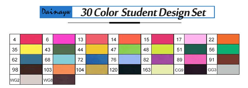 Touchfive на спиртовой основе маркеры 30/40/60/80/168 Цвет маркер для рисования по дешевым ценам Эскиз маркер для белой доски для рисования манга анимация поставщиков - Цвет: 30 student set TC5