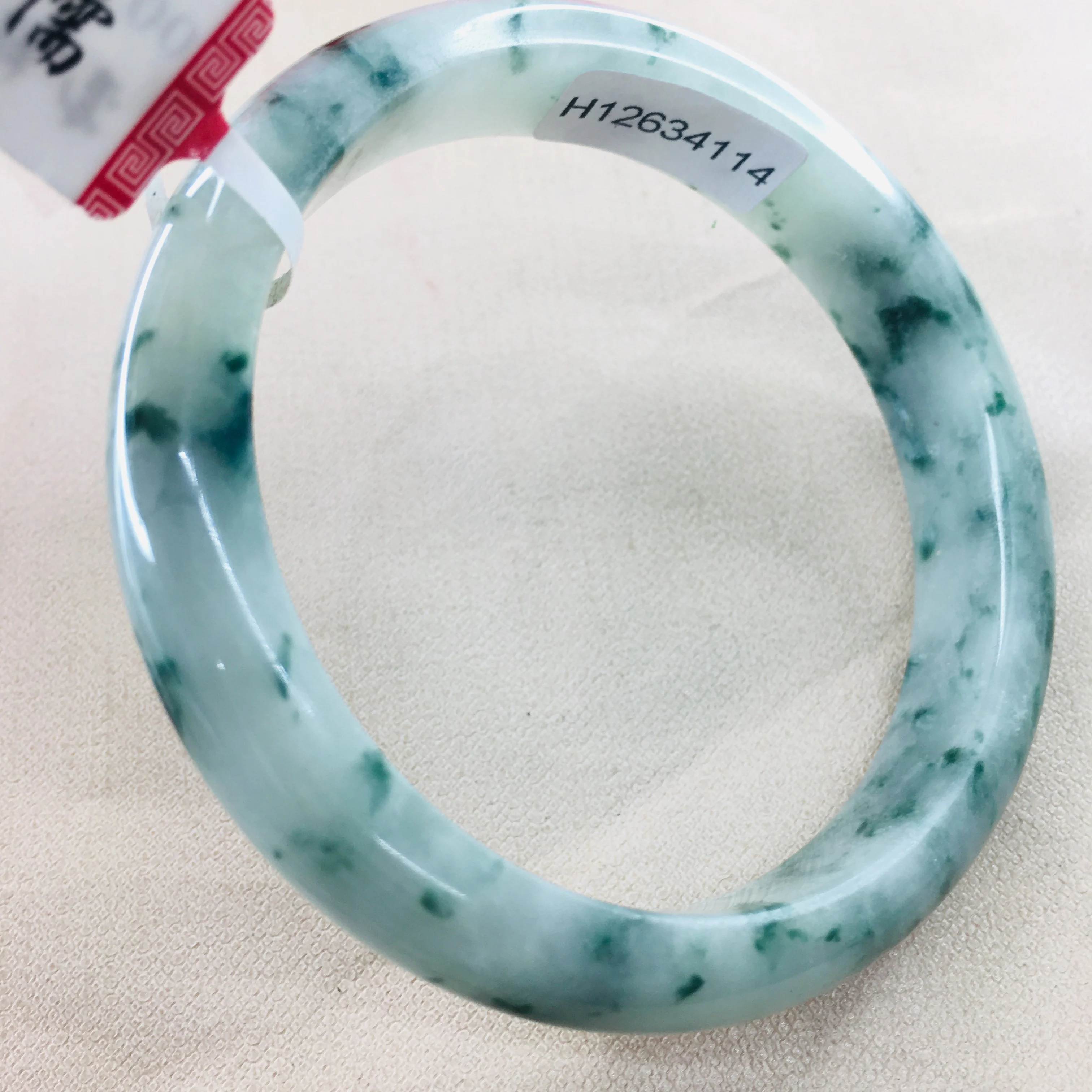 

Zheru Jewelry Pure Natural Jadeite Bracelet Small Fresh Spotted Blue Two-tone 54-62mm Female Princess Jade Bracelet
