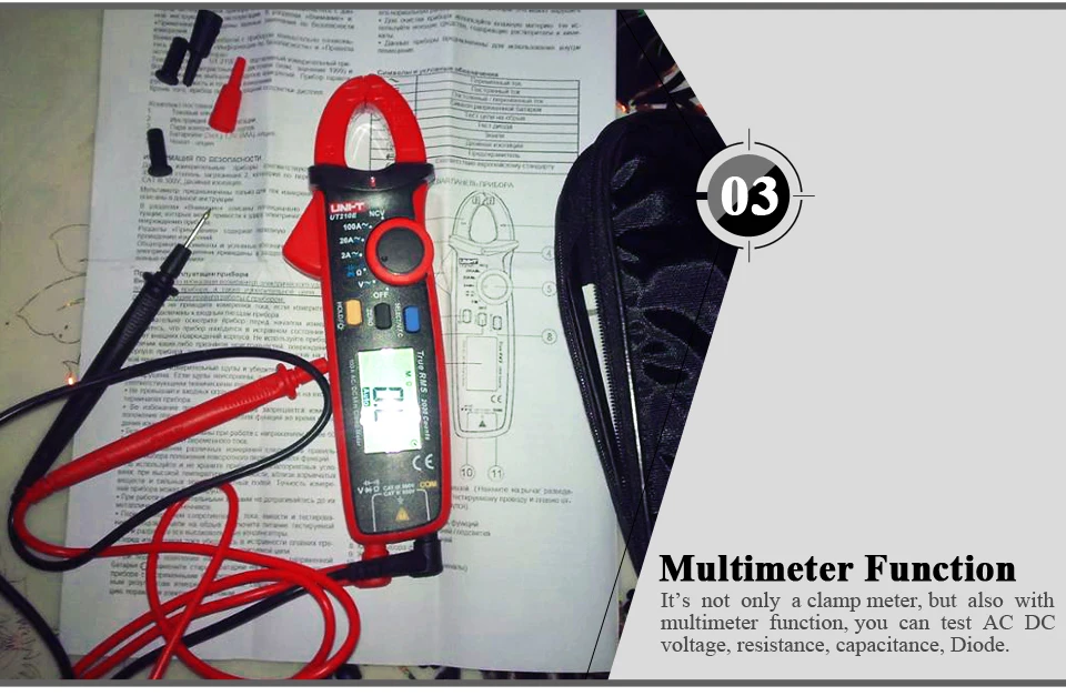 Uni-t UT210A/UT210B/UT210C/UT210D/UT210E Мини цифровой клещи переменного/постоянного тока Напряжение True RMS Авто Диапазон VFC Емкость