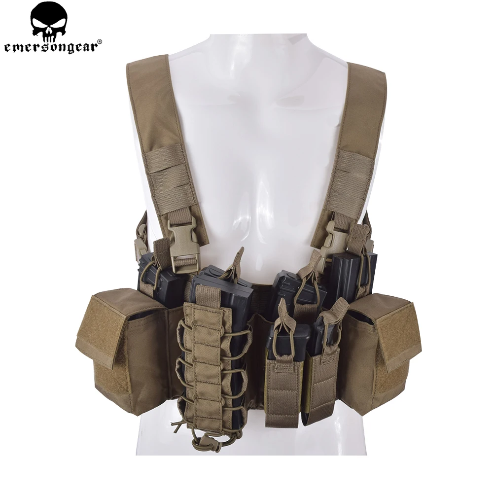 Emersongear D3CR Tactical Chest Rig Airsoft Hunting Vest Molle Pouch Simple Tactical Vest Multicam Black WG EM7442