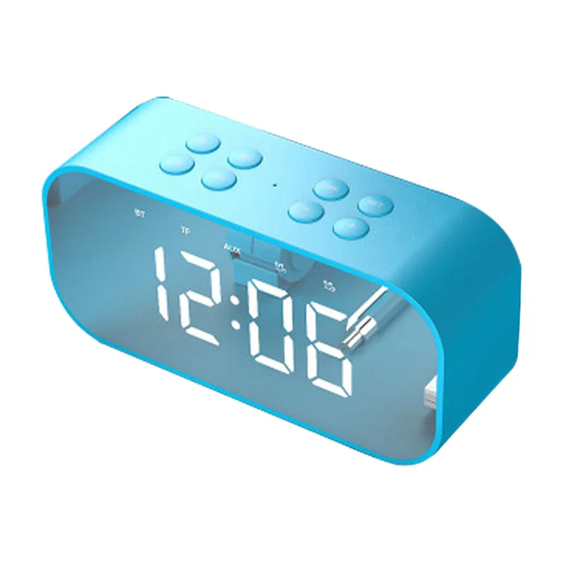 

Alarm Clock Bluetooth Speaker Receiver Super Bass Portable Wireless Speaker for Phone Computer Support TF FM AUX LED display