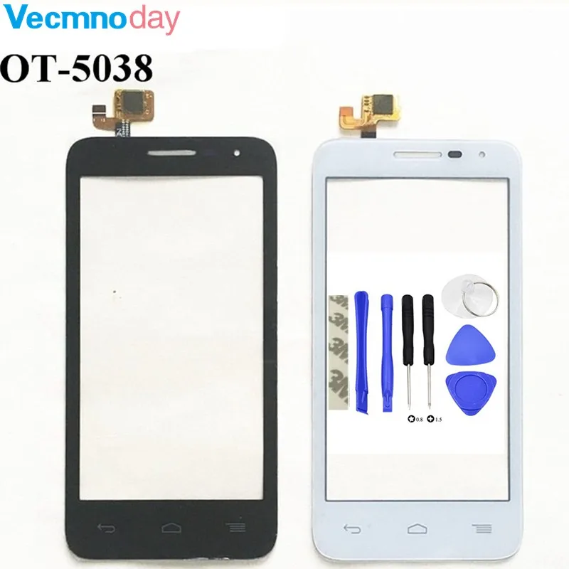 Vecmnoday спереди Панель touch Экран для Alcatel One Touch POP D5 5038 5038d 5038e 5038x ot5038 Сенсорный экран планшета Стекло+ инструменты