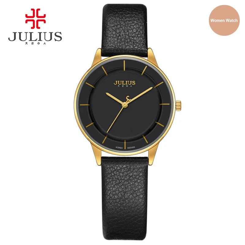 C Women Кварцевые часы для девушек, браслет, часы JULIUS Montres Femme, модные повседневные кожаные мужские часы для влюбленных, водонепроницаемые часы, подарок - Цвет: C Women