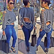 Европейская и американская мода личности отверстие выдалбливают стрельбы с длинными рукавами флисовый топ ткань Свободное пальто