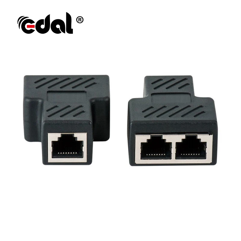 

EDAL RJ45 Splitter Adapter 1 to 2 Dual Female Port CAT5/CAT 6 LAN Ethernet Sockt Network Connections Splitter Adapters Converter