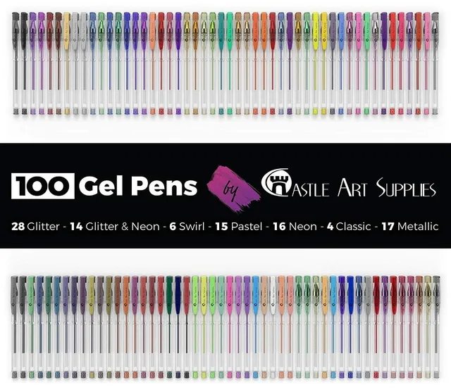 HuiQin 100 Gel Pen Set with Case - Image 2