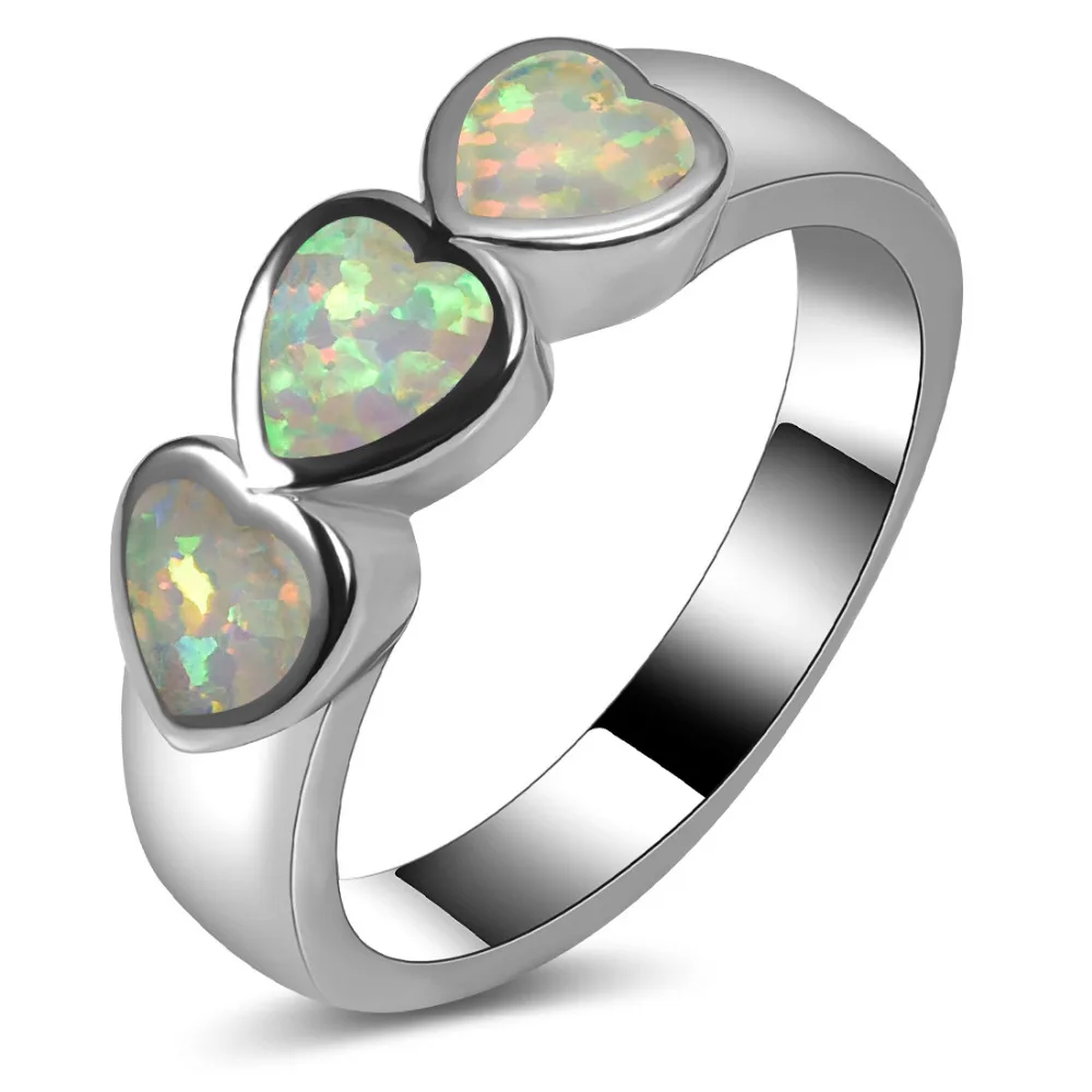 Hot Sale Exquisite White Fire Opal 925 Sterling Silver High Quantity Engagement Wedding Ring Size 5