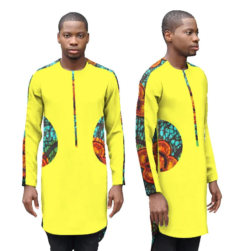 Новая Осенняя мужская рубашка мужские рубашки с длинным рукавом африканская Дашики с принтом Мужские рубашки длинная рубашка мужская