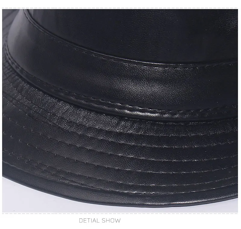 Men's Hat PU Leather Fedoras Simple Stylish Retro Male Jazz Hats Trendy Street Dance Dad's Hat 2019 Autumn And Winter New Style best fedora hats