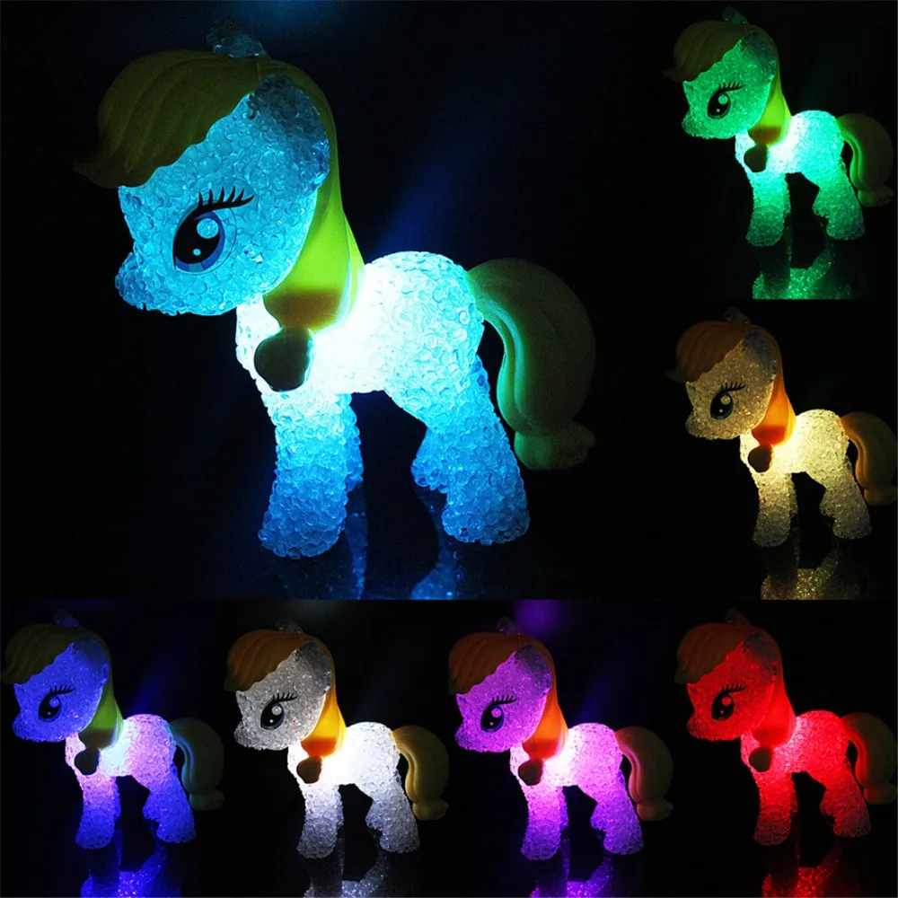 Цвет Изменение светодиодный свет мини творческий Цвет ful мультфильм лошадь лампа ночник изменение Цвета Рождество свадебный Декор подарок