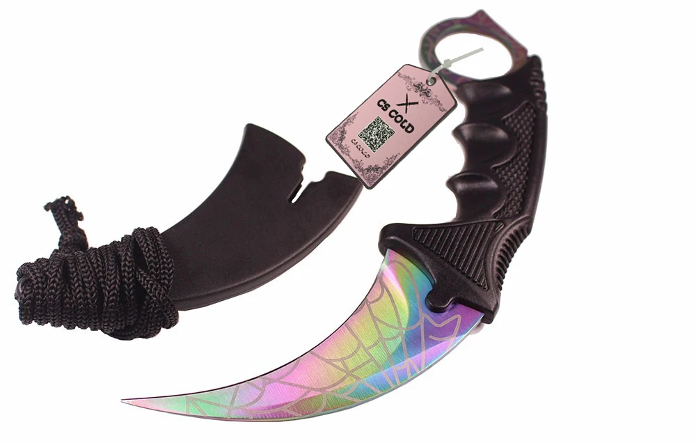 CS Cold csgo Karambit нож с фиксированным лезвием нож счетчика удара острый из нержавеющей стали походные охотничьи ножи для выживания с крышкой