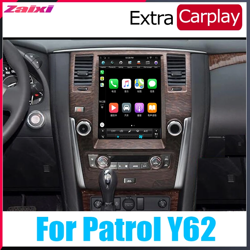 ZaiXi 12," Тесла Тип Android для Nissan Patrol Y62 2010~ автомобильный Android dvd-плеер навигация GPS радио мультимедиа