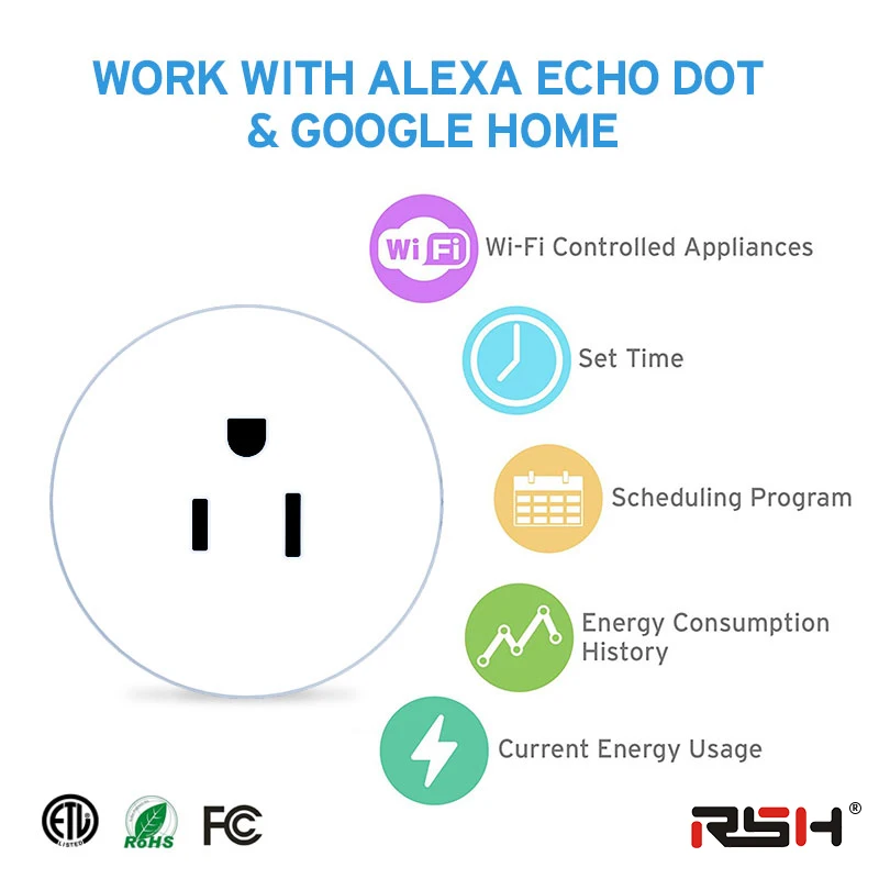 10A США Wifi умная розетка с Alexa Google Home аудио Беспроводная управление умная розетка с Android ios Телефон