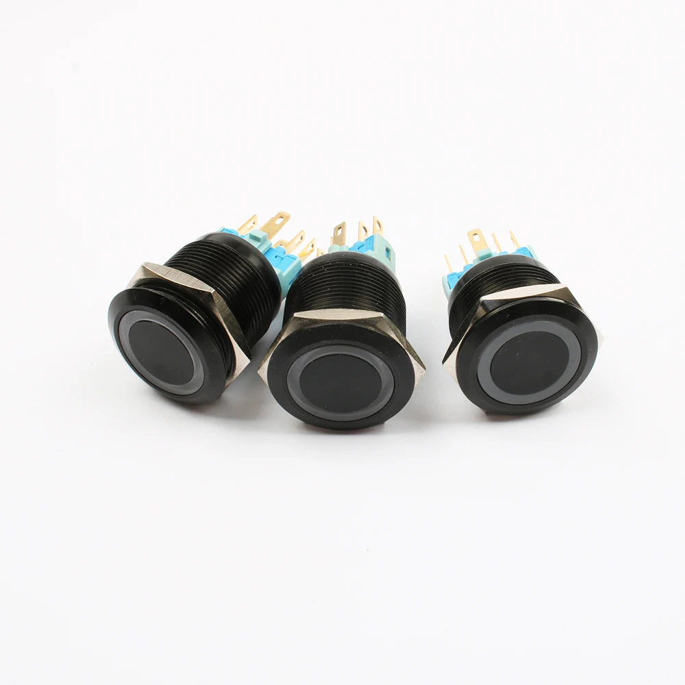 Никелированный латунный металлический кнопочный переключатель 22 мм