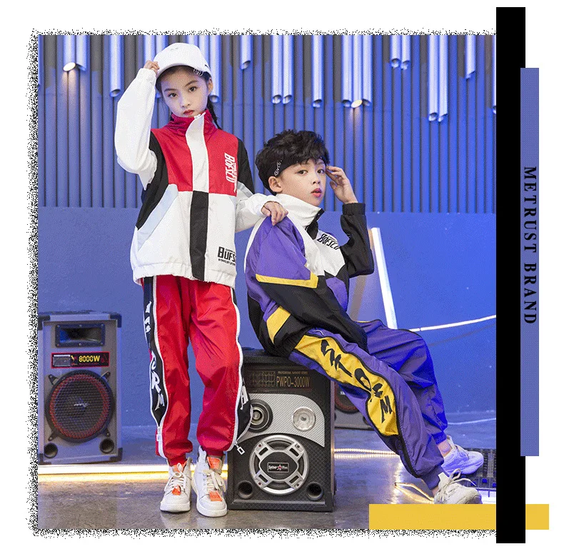 Children Boys New Trend hip-hop Dance Performance Sets For Jazz Dance Print Kids Clothes Halloween Party Clothing (8)