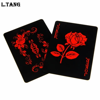 

Plastic Poker Red Rose Waterproof Playing Cards 54 pieces Cards Family Game Gift L535