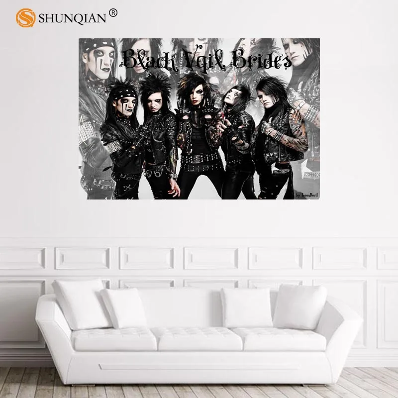 Nice Black Veil Brides Poster Custom Satin Poster Print Cloth Fabric Wall Poster Print Silk Fabric Print Poster