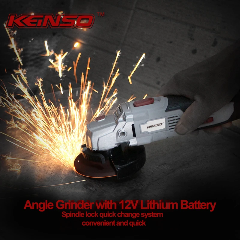 

Keinso Angle Grinder with 12V Lithium Battery Cordless Power Tool Cutting Grinding Polishing Machine M10