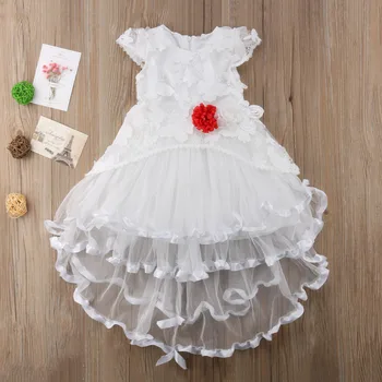 

Flower Girl Clothes Princess Dress Baby Kid Party Wedding Bridesmaid Tiered Ruffles Gown Formal Dresses Clothing Girl 2-7T