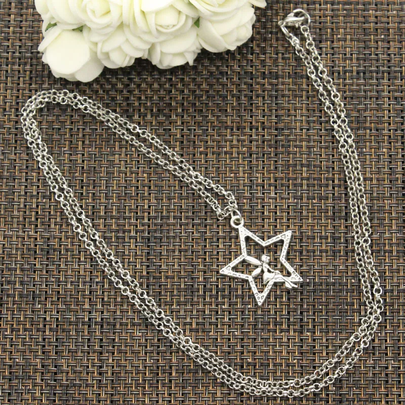 

New Fashion Tibetan Silver Pendant angel star Choker Charm Short Long DIY Necklace Factory Price Handmade jewelry